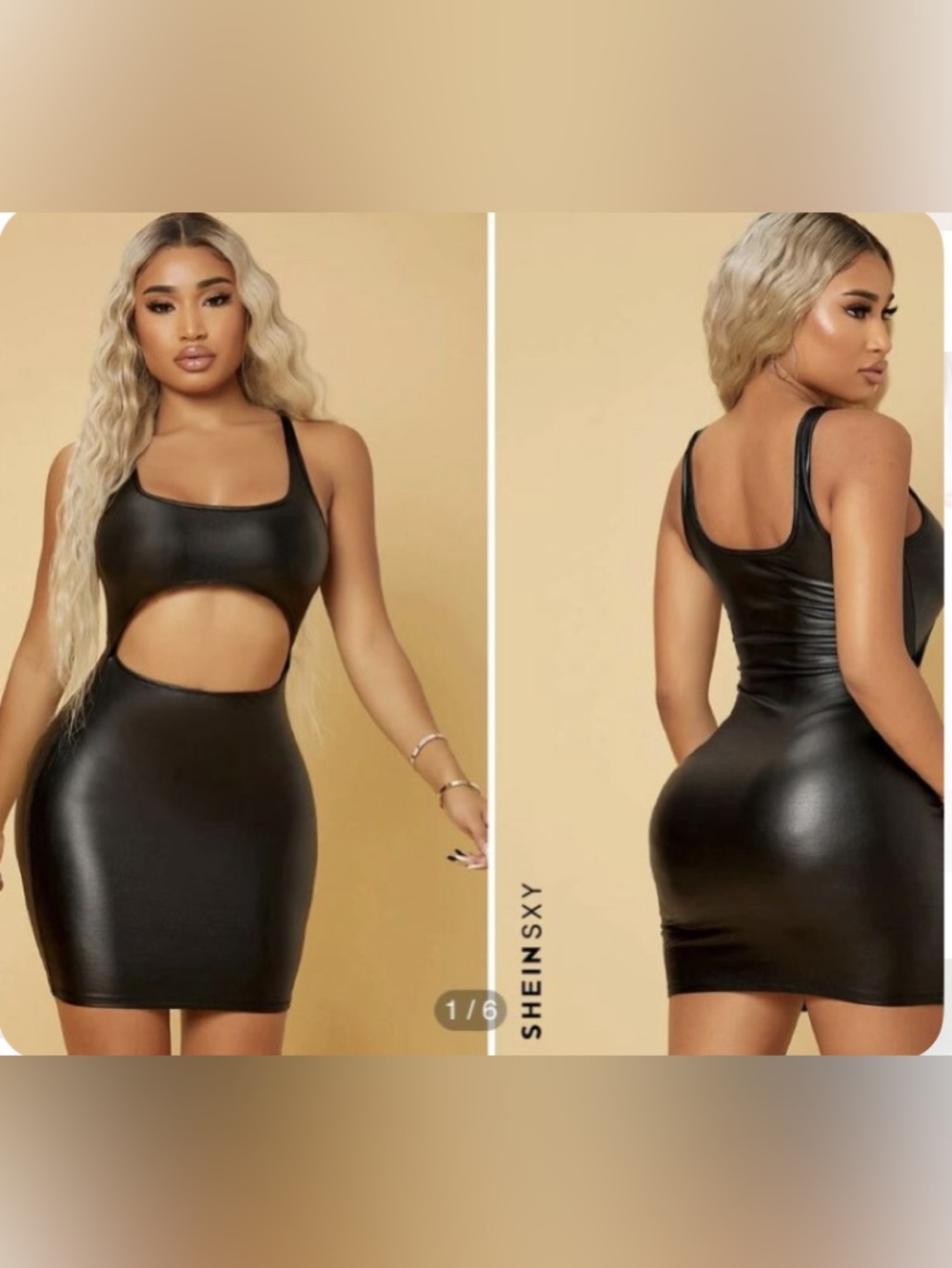 SHEIN Black Cutout Mini Bodycon Dress